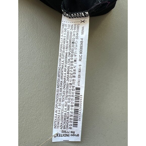 Zara Mini Dress Size Small Knot Front Black Stretch Cotton Blend Revenge Dress - Picture 7 of 11